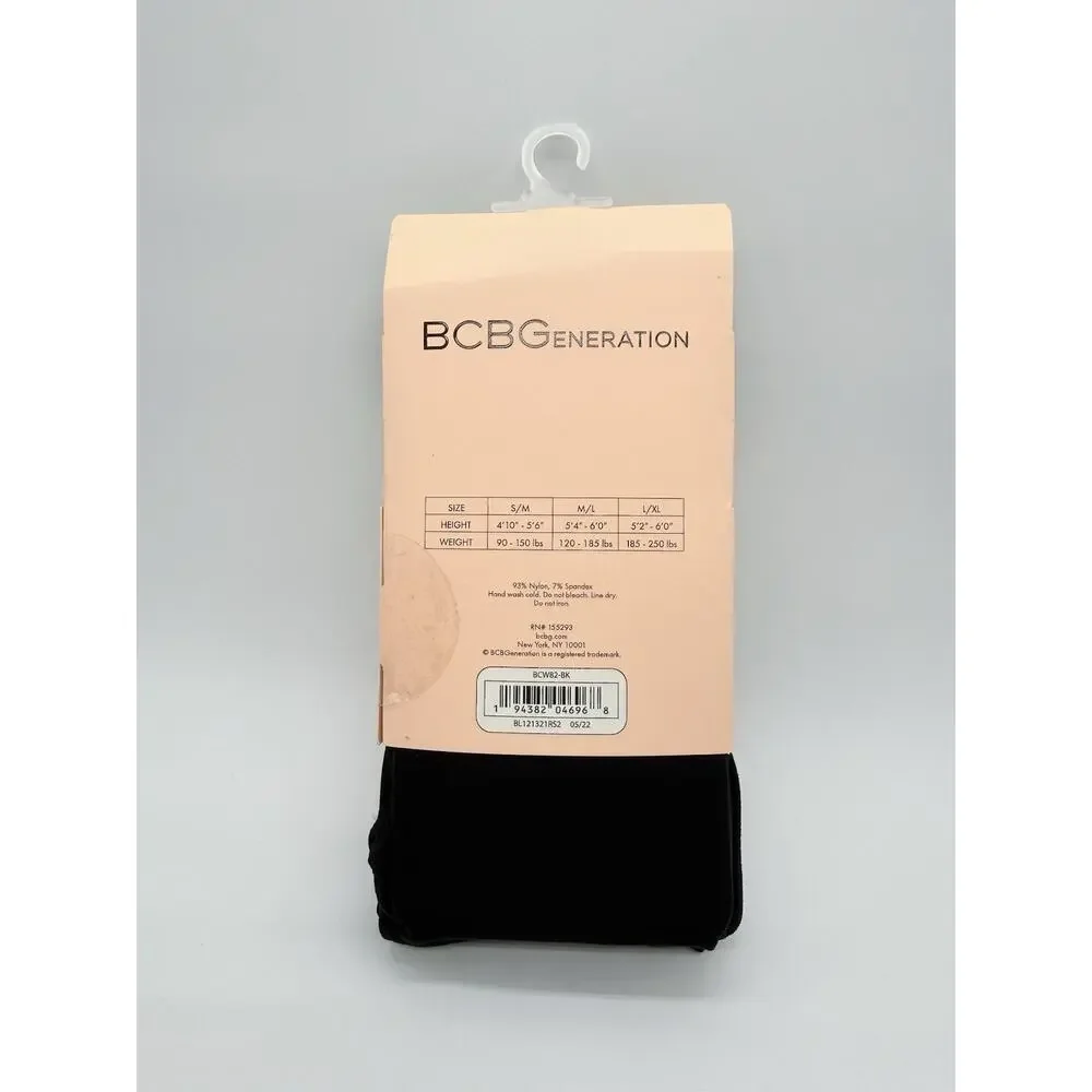 BCBG Generation Opaque Tights 2 Pack Women's Size S/M Black NEW In Pack